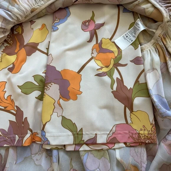 ZIMMERMANN Tempo Asymmetric Tiered Ruffle Dress Size 0 Artsy Boho Chic Flirty - Picture 7 of 9